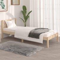 Berkfield Home Bed Frame Solid Wood Pine 75x190 cm Small Single in Brown