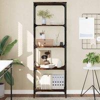 Berkfield Home Bookcase 5-Tier Smoked Oak 59x35x171 cm Engineered Wood in Brown | Size: 59 x 35 x 171 cm