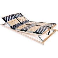 Slatted Bed Base with 42 Slats 7 Zones 100x200 cm