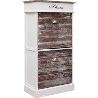 Berkfield Home Shoe Cabinet Brown 50x28x98 cm Paulownia Wood | Size: 50 x 28 x 98 cm