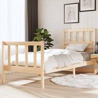 Bed Frame 75x190 cm Small Single Solid Wood