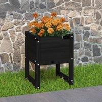 Berkfield Home Planter Black 40x40x52.5 cm Solid Wood Pine