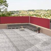 Retractable Side Awning Red 117x1200 cm