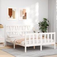 Berkfield Home Bed Frame with Headboard White 120x200 cm Solid Wood