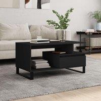 Berkfield Home Coffee Table Black 90x49x45 cm Engineered Wood | Size: 90 x 49 x 45 cm