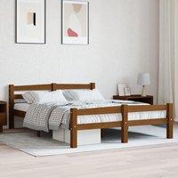 Berkfield Home Bed Frame Honey Brown Solid Pinewood 120x200 cm | Size: Small Double