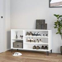 Berkfield Home Shoe Cabinet White 102x36x60 cm Engineered Wood | Size: 102 x 36 x 60 cm