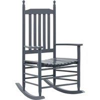 Rocking Chair with Curved Seat Grey Poplar Wood