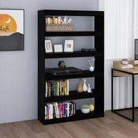 Berkfield Home Book Cabinet/Room Divider Black 100x30x167.5 cm Solid Pinewood