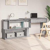 Berkfield Home Corner Desk Grey Sonoma 200x50x76 cm Engineered Wood | Size: 200 x 50 x 76 cm