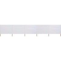 5-panel Wind Screen Fabric 600x80 cm Sand White