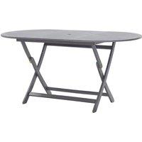 Berkfield Home Folding Garden Table 160x85x75 cm Solid Acacia Wood in Grey | Size: 160 x 85 x 75 cm