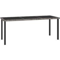 Berkfield Home Garden Dining Table Grey 180x70x73 cm Poly Rattan | Size: 180 x 70 x 73 cm