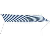 Berkfield Home Retractable Awning 350x150 cm Blue & White