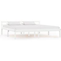 Berkfield Home Bed Frame White Solid Pine Wood 160x200 cm