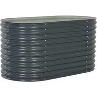 Berkfield Home Garden Raised Bed 160x80x81 cm Galvanised Steel Grey | Size: 160 x 80 x 81 cm