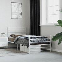 Berkfield Home Metal Bed Frame with Headboard & Footboard White 90x190 cm Single