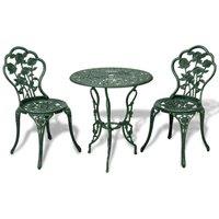 3 Piece Bistro Set Cast Aluminium Green