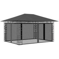 Gazebo with Mosquito Net 4x3x2.73 m Anthracite 180 g/m