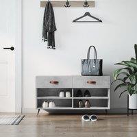 Shoe Bench Concrete Grey 102x35x55 cm Engineered Wood