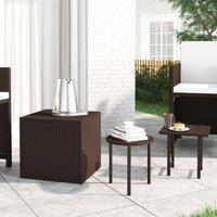 Side Tables 3 pcs Brown Poly Rattan