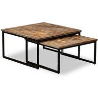 Nesting Coffee Table Set 2 Pieces Solid Reclaimed Teak