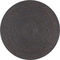 Handmade Rug Jute Round 150 cm Dark Grey