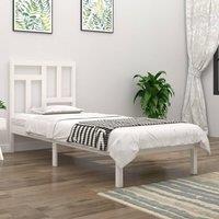 Berkfield Home Bed Frame White Solid Wood Pine 90x200 cm