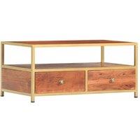 Berkfield Home Coffee Table 90x50x40 cm Solid Acacia Wood in Brown | Size: 90 x 50 x 40 cm