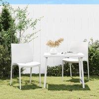Berkfield Home Garden Chairs 2 pcs White 50x46x80 cm Polypropylene | Size: 50 x 46 x 80 cm