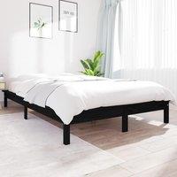 Berkfield Home Bed Frame Black 150x200 cm King Size Solid Wood Pine