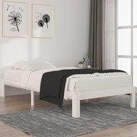 Berkfield Home Bed Frame White Solid Wood Pine 100x200 cm