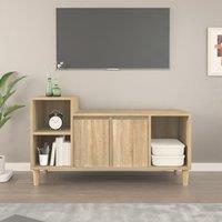 Berkfield Home TV Cabinet Sonoma Oak 100x35x55 cm Engineered Wood in Brown | Size: 100 x 35 x 55 cm
