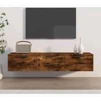 Berkfield Home Wall Cabinet Smoked Oak 102x30x20 cm Engineered Wood in Brown | Size: 102 x 30 x 20 cm