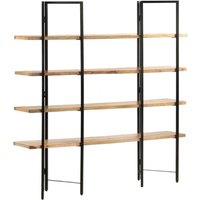 Berkfield Home 4-Tier Bookcase 160x35x160 cm Solid Mango Wood in Brown | Size: 160 x 35 x 160 cm