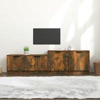 Berkfield Home TV Cabinet Smoked Oak 158.5x36x45 cm Engineered Wood in Brown