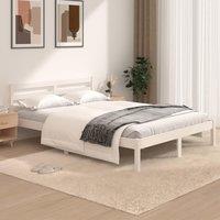 Berkfield Home Bed Frame Solid Wood Pine 120x190 cm Small Double White