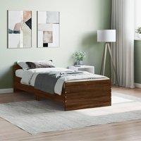 Bed Frame Brown Oak 75x190 cm Small Single Engineered Wood
