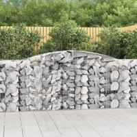 Berkfield Home Arched Gabion Baskets 7 pcs 400x50x100/120 cm Galvanised Iron in Silver