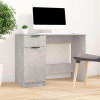 Desk Concrete Grey 100x50x75 cm Engineered Wood