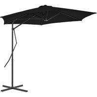 Outdoor Parasol with Steel Pole Black 300x230 cm