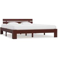 Berkfield Home Bed Frame Dark Brown Solid Pine Wood 160x200 cm