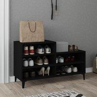 Berkfield Home Shoe Cabinet Black 102x36x60 cm Engineered Wood | Size: 102 x 36 x 60 cm