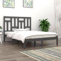 Bed Frame Grey Solid Wood Pine 200x200 cm