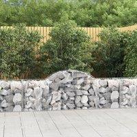 Berkfield Home Arched Gabion Baskets 2 pcs 200x50x60/80 cm Galvanised Iron in Silver