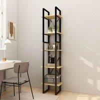Berkfield Home 5-Tier Book Cabinet 40x30x175 cm Pinewood in Brown | Size: 40 x 30 x 175 cm
