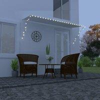 Berkfield Home Retractable Awning with LED 350x150 cm Cream in Beige