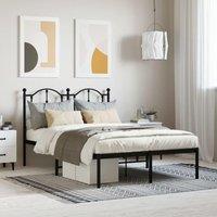 Metal Bed Frame with Headboard Black 120x200 cm