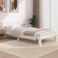 Berkfield Home Bed Frame White Solid Wood Pine 100x200 cm