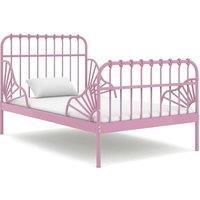 Extendable Bed Frame Pink Metal 80x130/200 cm